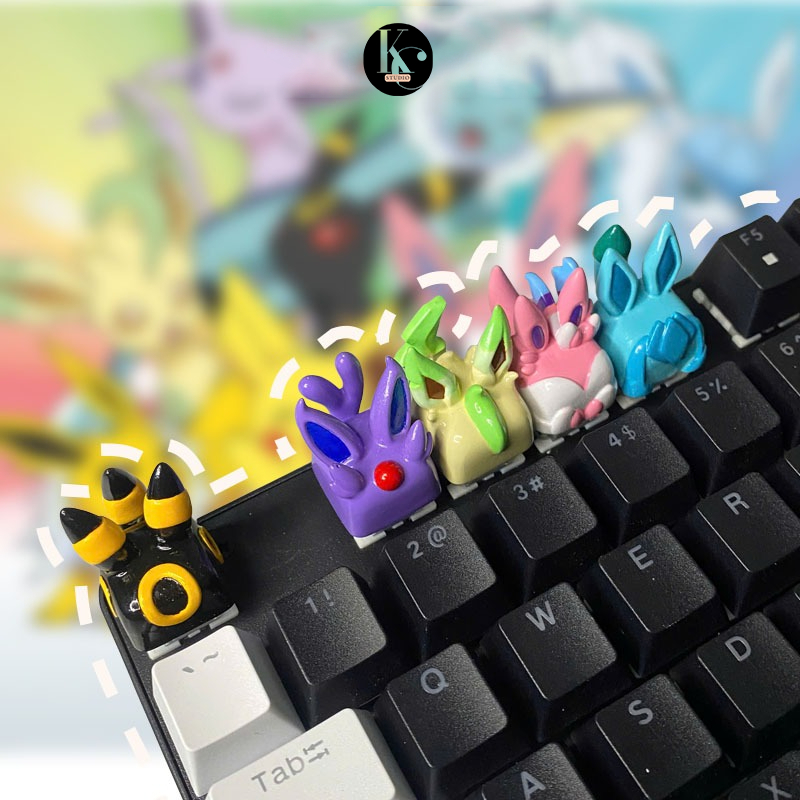 Keycap Artisan Dành Cho Bàn Phím Cơ | Keycap Pokemon Eevee & Evolution | Độ Chi Tiết Cao