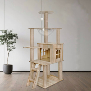 [Sẵn] Cattree cho mèo / Nhà gỗ cattree nhà cây cào móng cho mèo BECHON