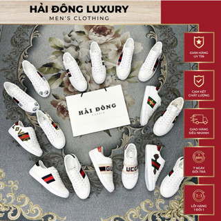 Giày Dây Gờ Ce Cho Nam Gót Xanh Đỏ Logo Vạch Thêu Siêu Đẹp,Nét Keng