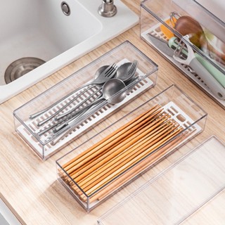  Hộp đựng muỗng đũa lưu trữ thực phẩm đa năng bằng nhựa cao cấp có nắp đậy 