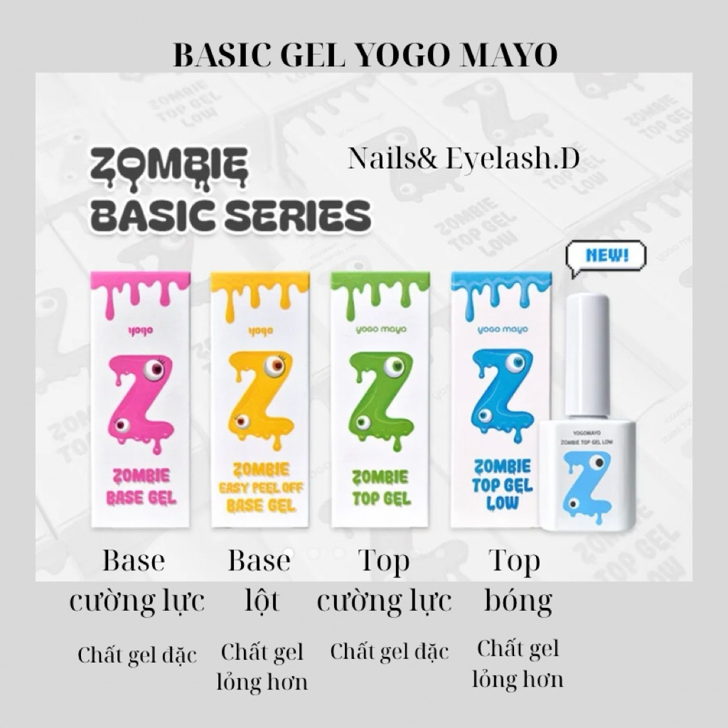 [Yogo] Sơn gel top bóng Zombie top gel low 10ml