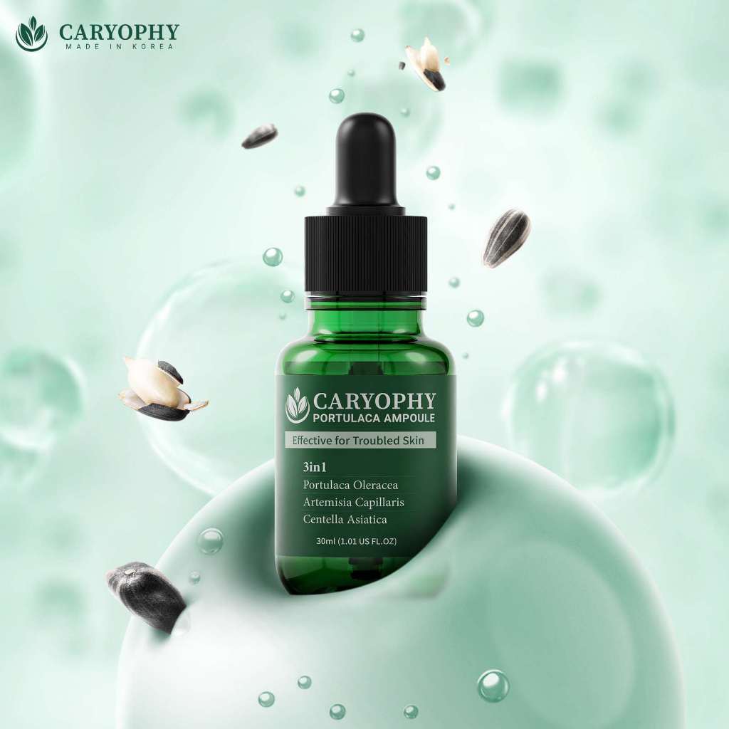 Tinh Chất Serum Caryophy Giảm Mụn, Mờ Thâm Mụn Caryophy Portulaca Ampoule 30ml Chính Hãng