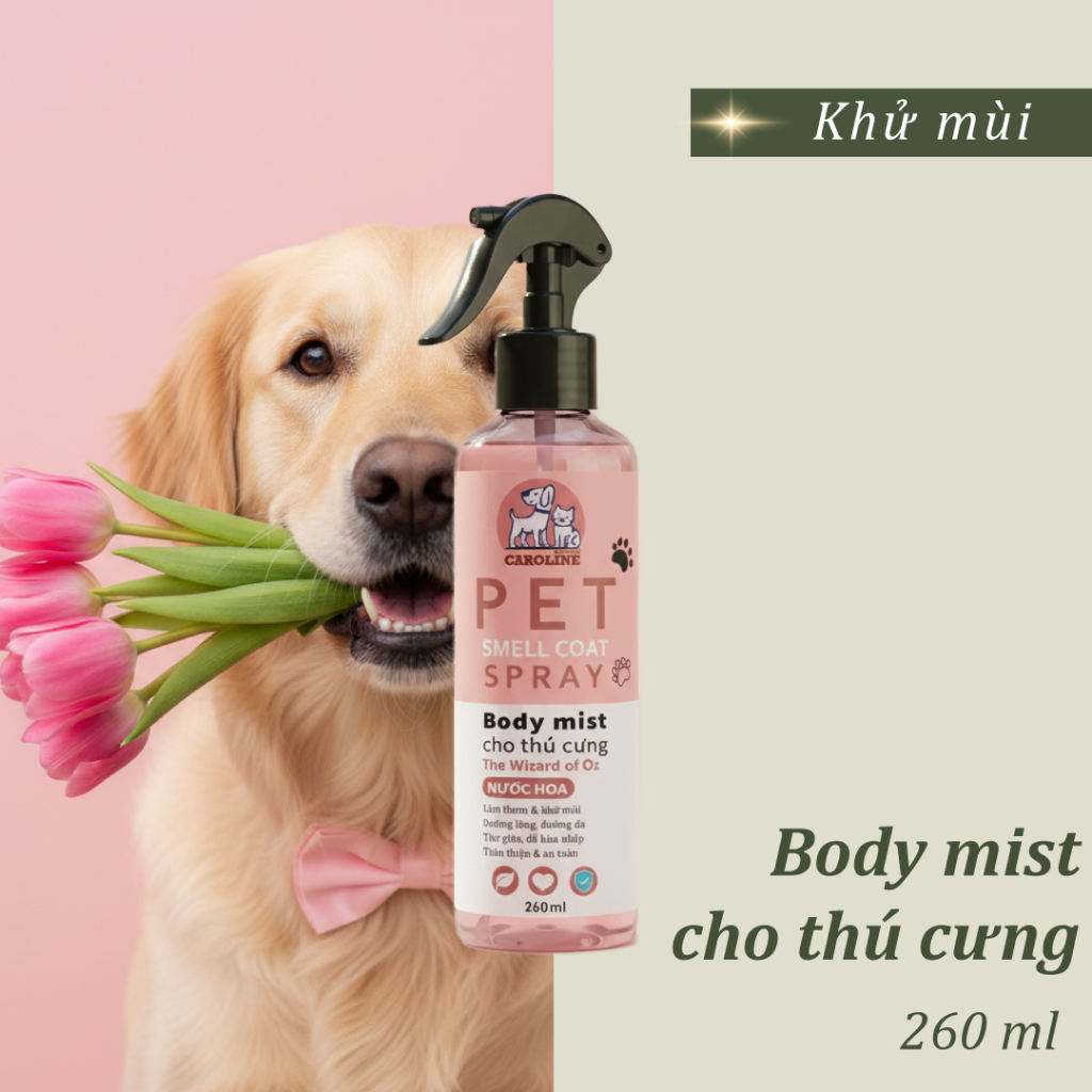 Bodymist xịt thơm cho thú cưng - giúp khử mùi cho chó mèo, dưỡng da lông, hương nước hoa thư giãn