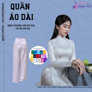Quần Áo Dài Phi Bóng Nữ Form Suông Lưng Khóa  Kéo– Mặc Áo Dài, Áo Bà Ba, Ống Rộng, Đủ Size S-3XL.