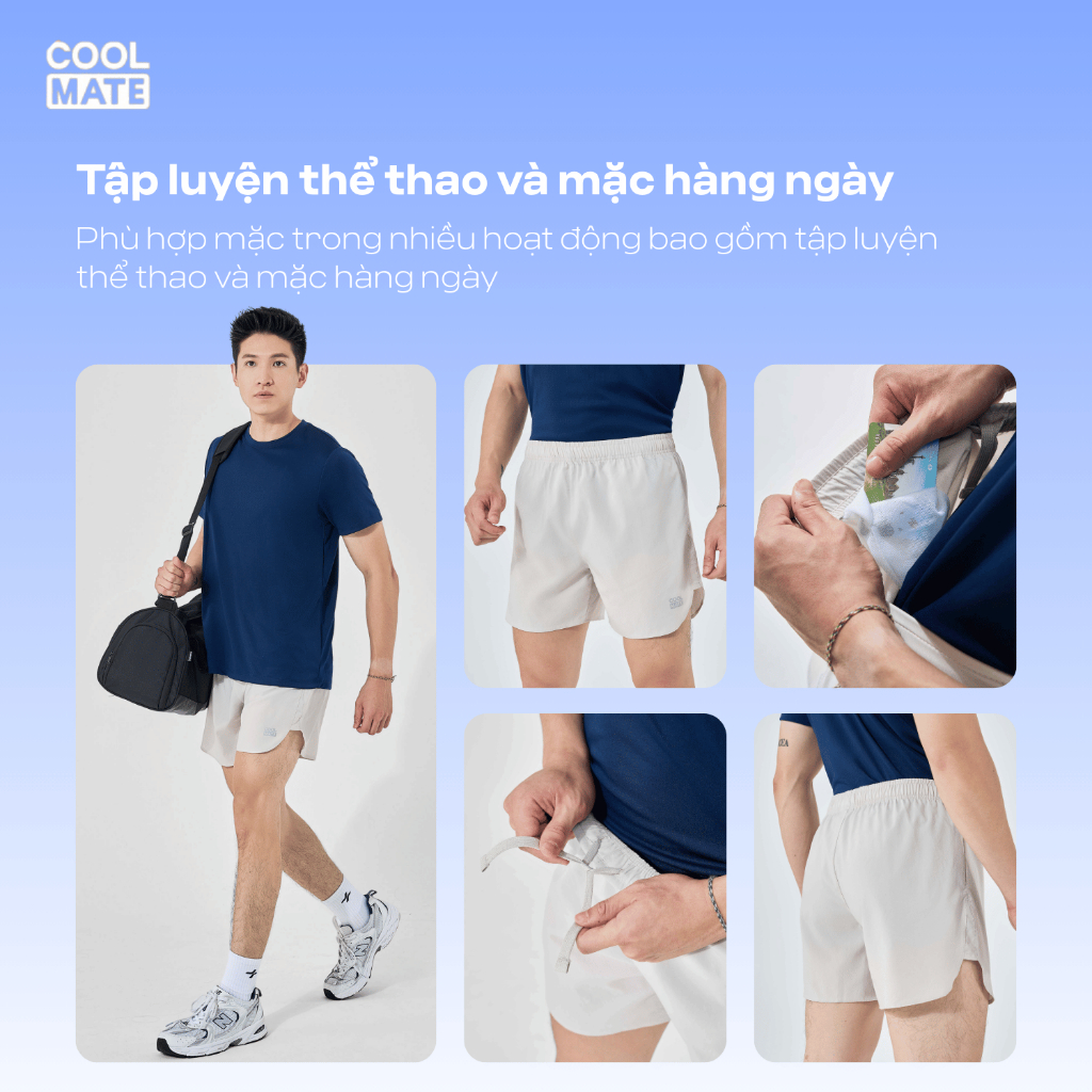 [MUA 4 GIẢM 20%]Quần short nam thể thao Maxcool chạy bộ, tập gym, Pickleball thoáng khí, thoải mái Coolmate | BigBuy360 - bigbuy360.vn