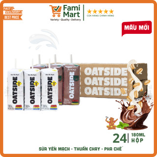   Hỏa tốc HCM  Combo 4 lốc & Thùng 24 hộp  Sữa Yến Mạch OATSIDE 180ml - Không Đường Pha Chế_Famimart 