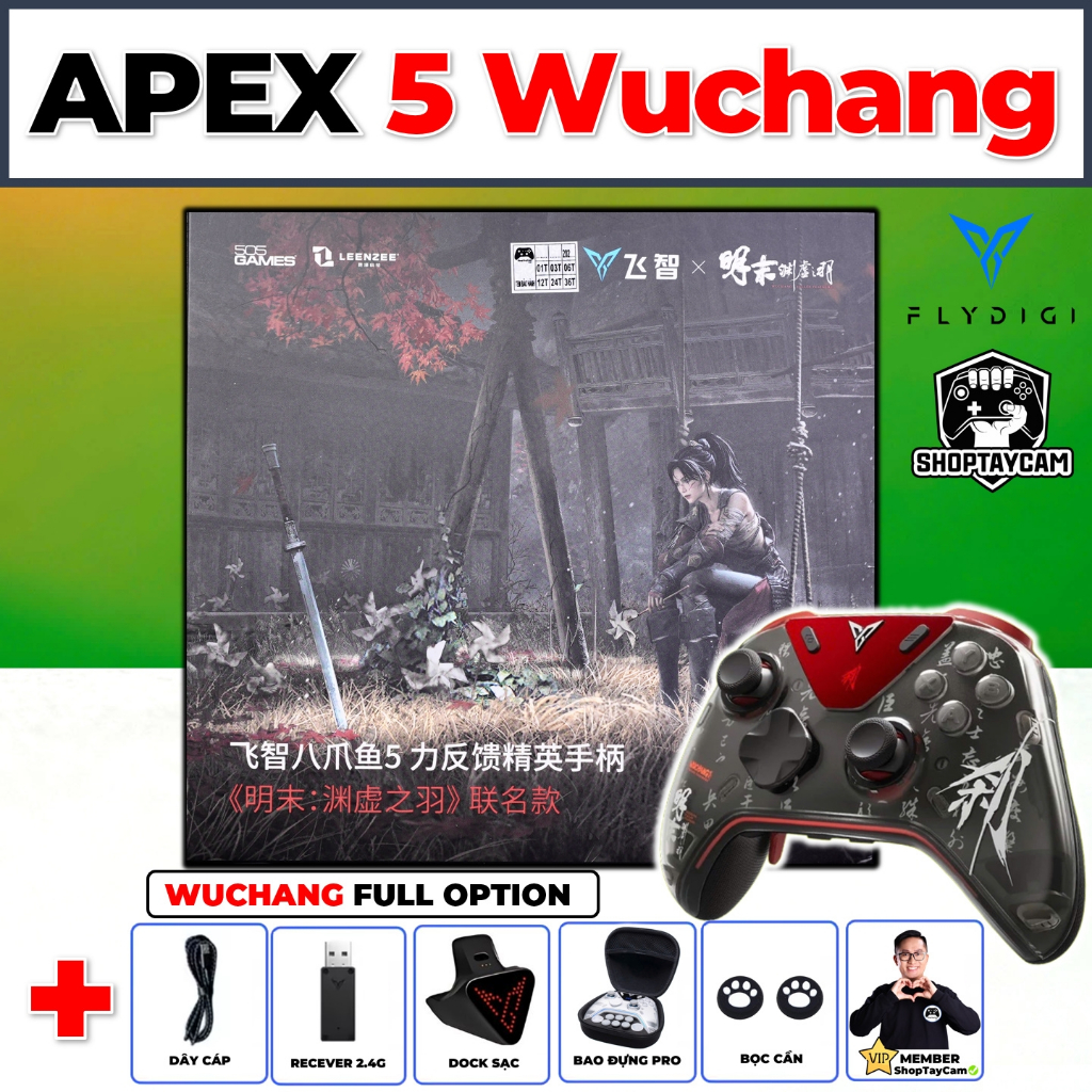 Tay Cầm APEX 5 WUCHANG Bản Giới Hạn – Tay Cầm Bluetooth Wireless Cao Cấp Chơi PC, STEAM, FCO, MOBILE