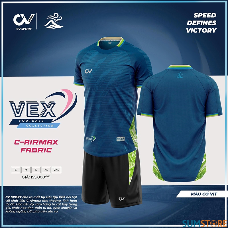 CV Sport – Áo Đá Banh Không Logo VEX – Xanh Đen - Đồ Thể Thao Đá Banh Nam Nữ Cao Cấp Mới
