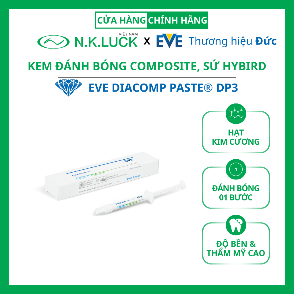 Kem đánh bóng nha khoa EVE DIACOMP PASTE DP3 | Chất đánh bóng composite, sứ hybird