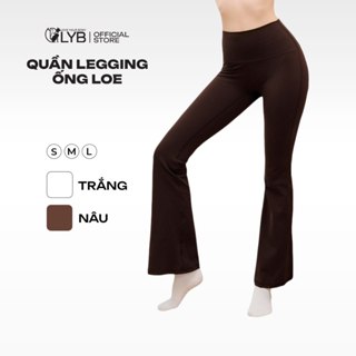 LYB - Quần legging dài nữ ống loe, quần legging cạp cao tập gym, yoga, chạy bộ, co giãn, thoáng mát