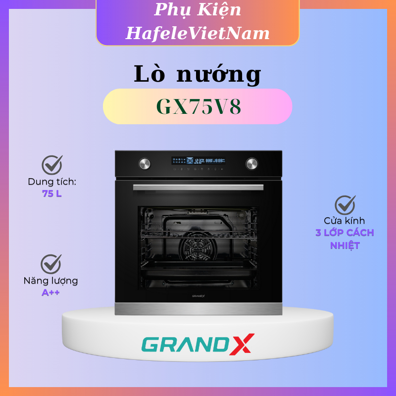 Lò nướng âm tủ GrandX GX75V8 - Thiết kế cảm ứng, núm pop-up