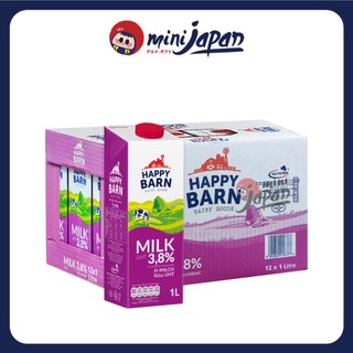 Thùng 12 Hộp Sữa Tươi Nguyên Kem 3.8% Happy Barn Ba Lan Hộp 1L 