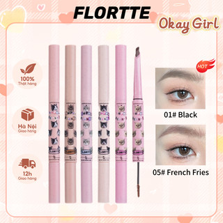  FLORTTE Chì Kẻ Lông Mày Hai Đầu Bám Màu Lâu Chống Thấm Nước Hiệu 