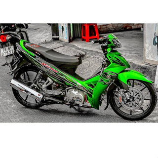  Dàn áo xe Sirius 110 50cc Xanh Lá Phối Đen - Nhựa ABS cao cấp Tặng tem PVC 3 lớp 