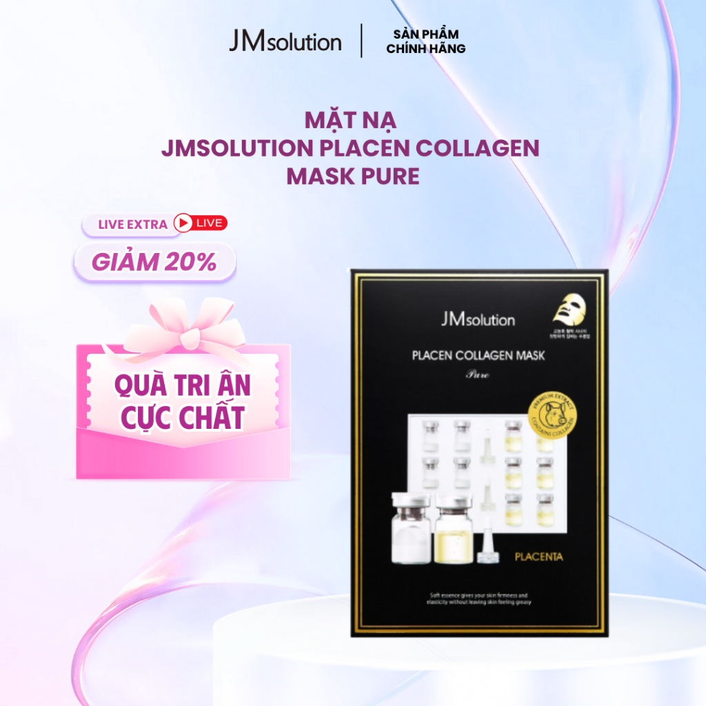 Mặt Nạ Dưỡng Da JMSolution Placen Collagen Mask Pure Cấp Ẩm, Giúp Chăm Sóc Da Toàn Diện 30g - JMSolu