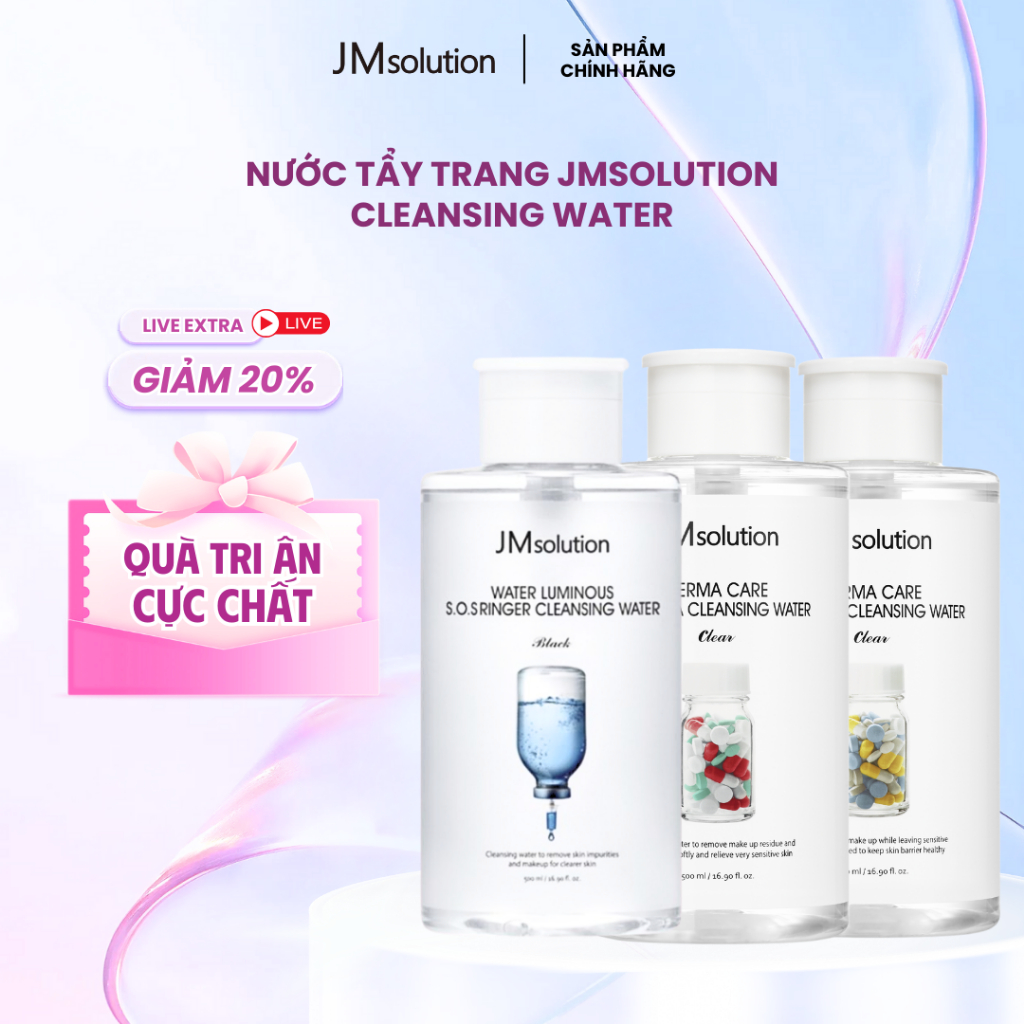 [500ml] Nước tẩy trang JMSolution Hỡ Trợ Loại Bỏ Bụi Bẩn, Cấp Ẩm Cho Làn Da Chắc Khỏe 500ml - JMsolu