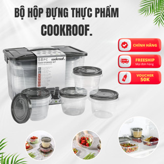 Bộ 29 hộp đựng thực phẩm COOKROOF nhựa PP5 6 Size an toàn cho sức khoẻ dùng cho lò vi sóng, tủ lạnh