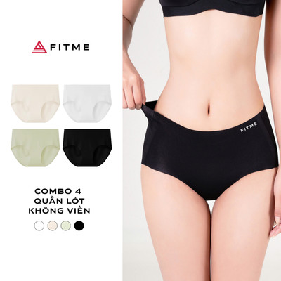 Combo 4 Quần lót nữ kháng khuẩn Fitme không đường may không hằn, thoáng mát pack 4 màu QLKV01