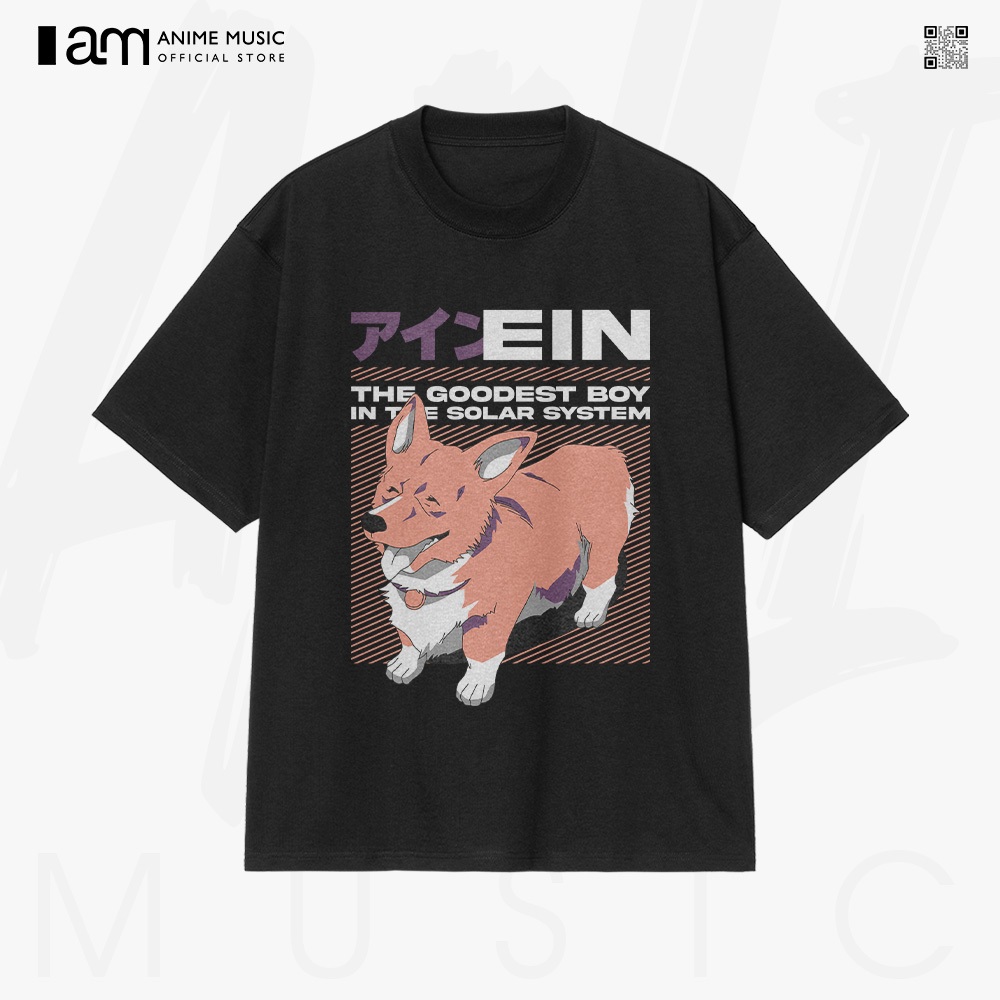 Áo thun Unisex Cowboy Bebop Ein Retro Art Oversized 100% Cotton ngắn tay