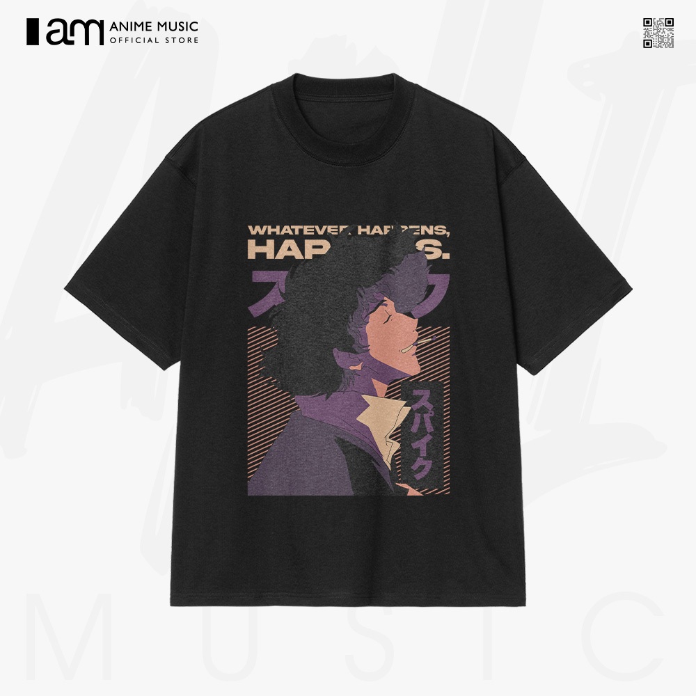 Áo thun Unisex Cowboy Bebop Spike Spiegel Retro Art Oversized 100% Cotton ngắn tay