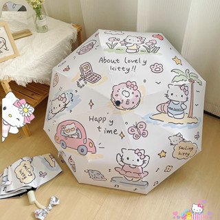  Ô Dù Tự Động Hello Kitty 2 Lớp Chống UV 99% Khung Thép Cứng Cáp Chống Nắng Mưa Hiệu Quả Mẫu Mã Dễ Thương Giao Hà 