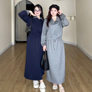 [BIGSIZE 55-95KG] Set 2 món BIGSIZE áo dài tay và chân váy dài M20607 - BOON BOON BIGSIZE