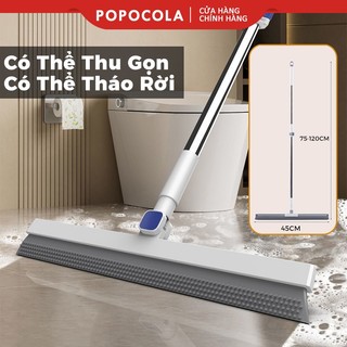  Cây cạo sàn 120cm chổi silicon đầu cạo silicon xoay 180° 2in1 xoay thu gọn gạt khô tiện lợi Cán Inox |Chổi gạt nước 45cm 
