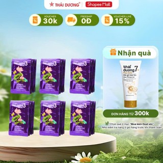  Combo 6 dây dầu gội Thái Dương 3 Hoa Sen  1 dây 10 gói  - Sao Thái Dương 