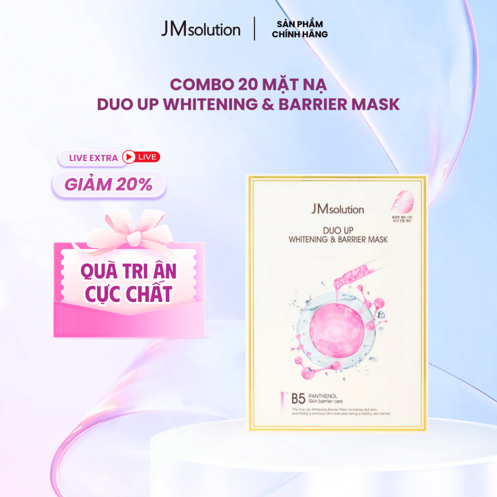 Combo 20 Mặt Nạ JMSolution Duo Up Barrier Mask Hỗ Trợ Cấp Ẩm, Cải Thiện Nếp Nhăn 600g – JMSolution