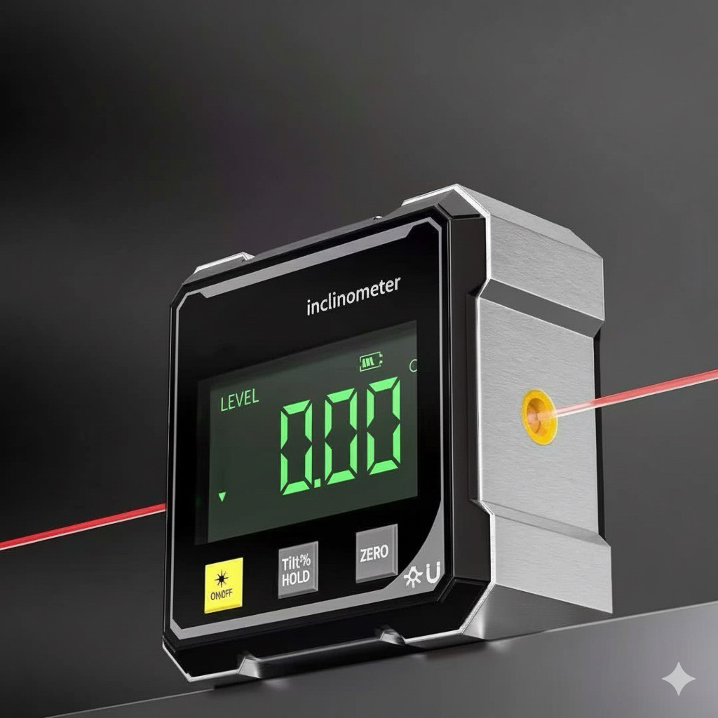 Máy Đo Góc Nghiêng Laser Kỹ Thuật Số – Đo Độ Dốc, Độ Nghiêng, Có Nam Châm Gắn Kim Loại