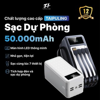  Củ Sạc Nhanh 50000mAh tích hợp đèn pin Dung lượng cực khủng sạc được nhiều thiết bị tích hợp 