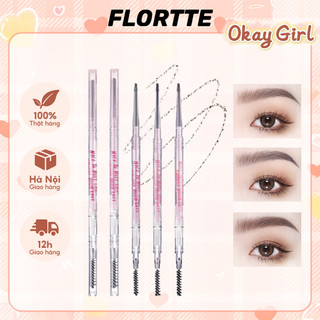  FLORTTE Chì Kẻ Lông Mày Thiết Kế Hai Đầu Siêu Mảnh Tiện Lợi Dễ Kẻ Phẩy Sợi Chống Thấm Nước 