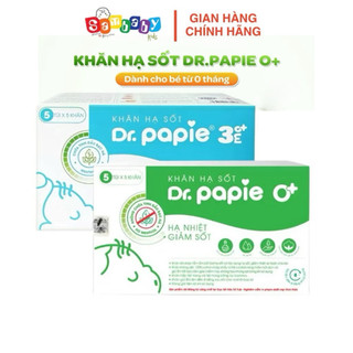  Khăn Hạ Sốt Dr.Papie Hạ Nhiệt Giảm Sốt Nhanh Cho Bé Ngăn Ngừa Co Giật Hộp 25 Chiếc gói 