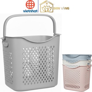  Giỏ vuông caro nhựa VIỆT NHẬT - Quai xách gấp gọn đựng quần áo đồ chơi bé - 3371 3 