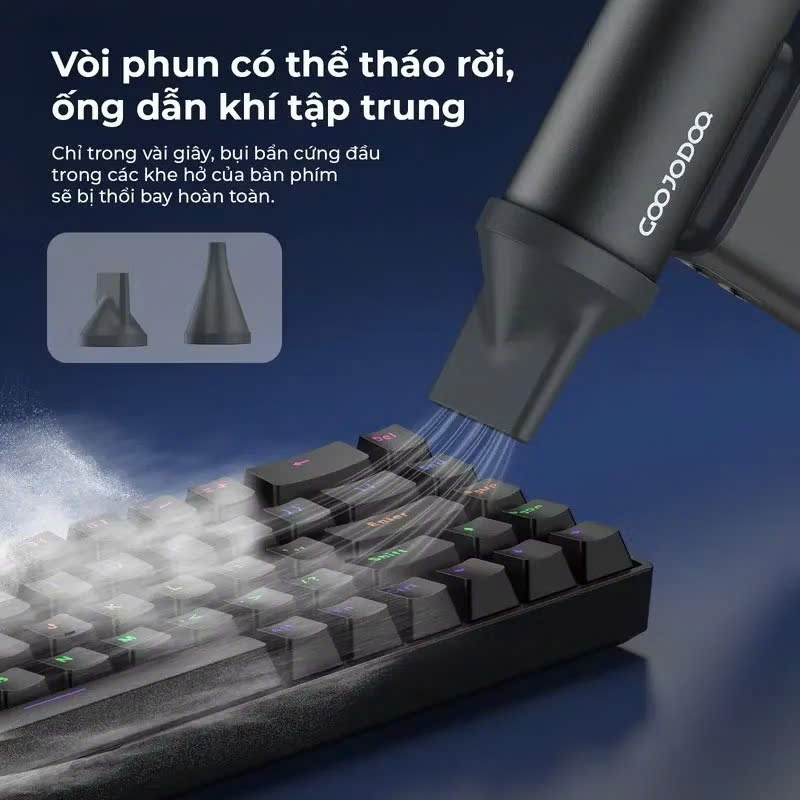 Quạt cầm tay mini GOOJODOQ 6000mah Quạt Turbo tốc độ cực cao màn hình LED Kết Hợp Hai vòi phun | BigBuy360 - bigbuy360.vn