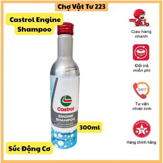 🎁Castrol súc rửa động cơ, tẩy sạch cặn bẩn và mụi than trước khi thay nhớt mới - Dùng được cho máy xăng và máy dầu