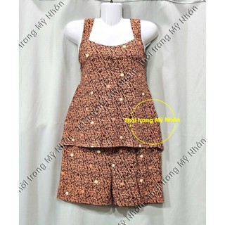 Đồ bộ mặc nhà thun lạnh đùi 2 dây dễ thương