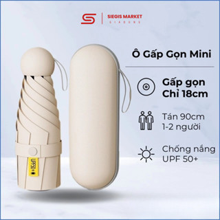 Ô che mưa gấp gọn mini Siegist ô dù che nắng mưa siêu nhẹ, chống tia UV UPF50+ kèm hộp đựng