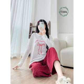 Bộ sưu tập mới - Sét bộ dài nữ in hình Tizonvn, sét đồ dài đi chơi giáng sinh, set bộ tết mặc nhà, đi chơi 2025