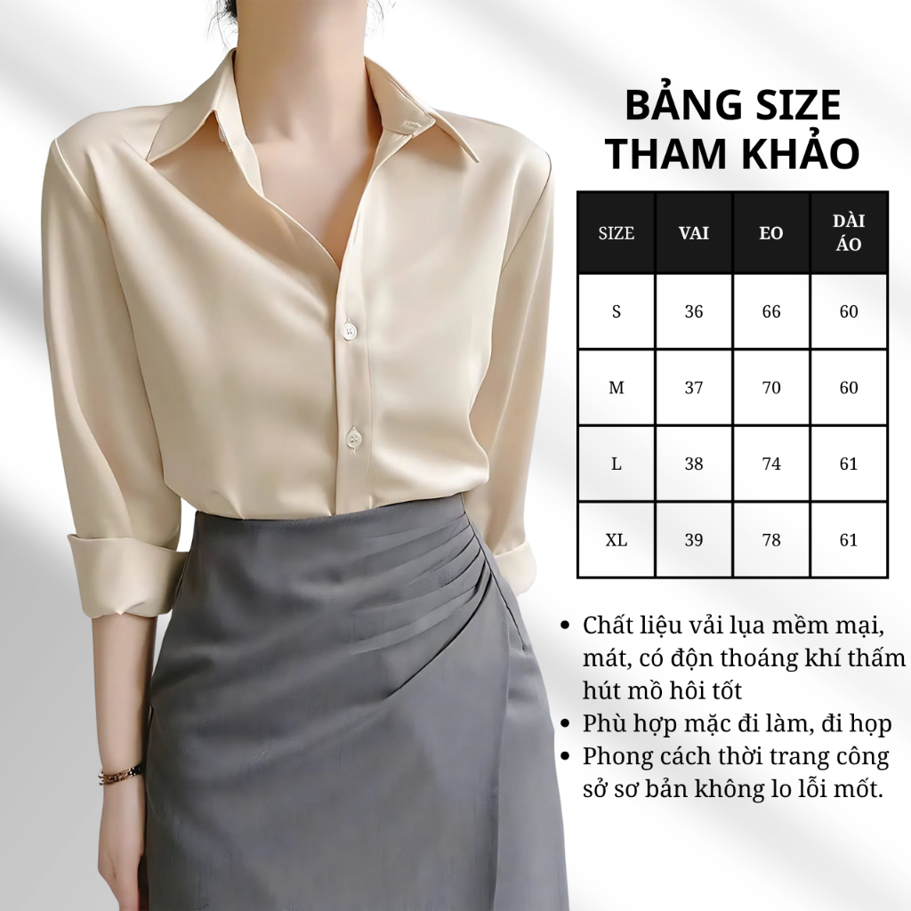 Áo sơ mi lụa cao cấp Oxatyl M12 tay dài chất vải lụa mềm mại cổ đức phong cách thời trang công sở | BigBuy360 - bigbuy360.vn