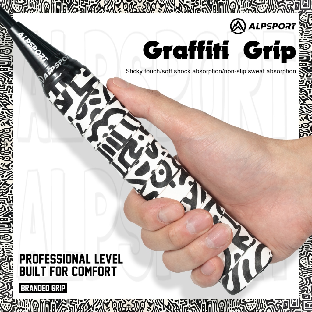 ALPSPORT GRAFFITI Grip Tape Chống Trượt Hút Mồ Hôi Cho Vợt Pickleball & Cầu Lông Bền Chính Hãng Giao
