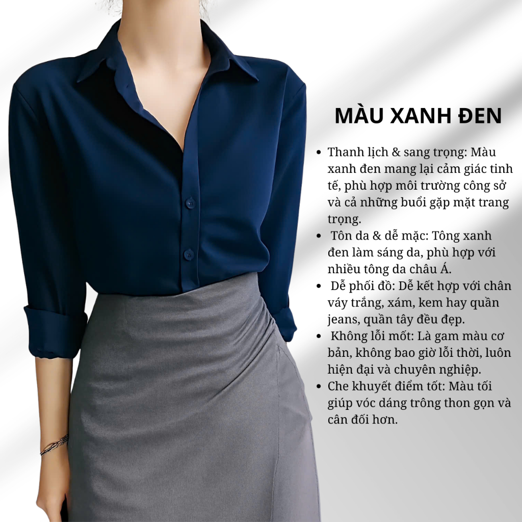 Áo sơ mi lụa cao cấp Oxatyl M12 tay dài chất vải lụa mềm mại cổ đức phong cách thời trang công sở | BigBuy360 - bigbuy360.vn