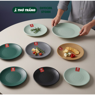 Combo Dĩa nhựa Melamine nhám tròn Srithai Superware đa dạng mẫu mã, màu sắc