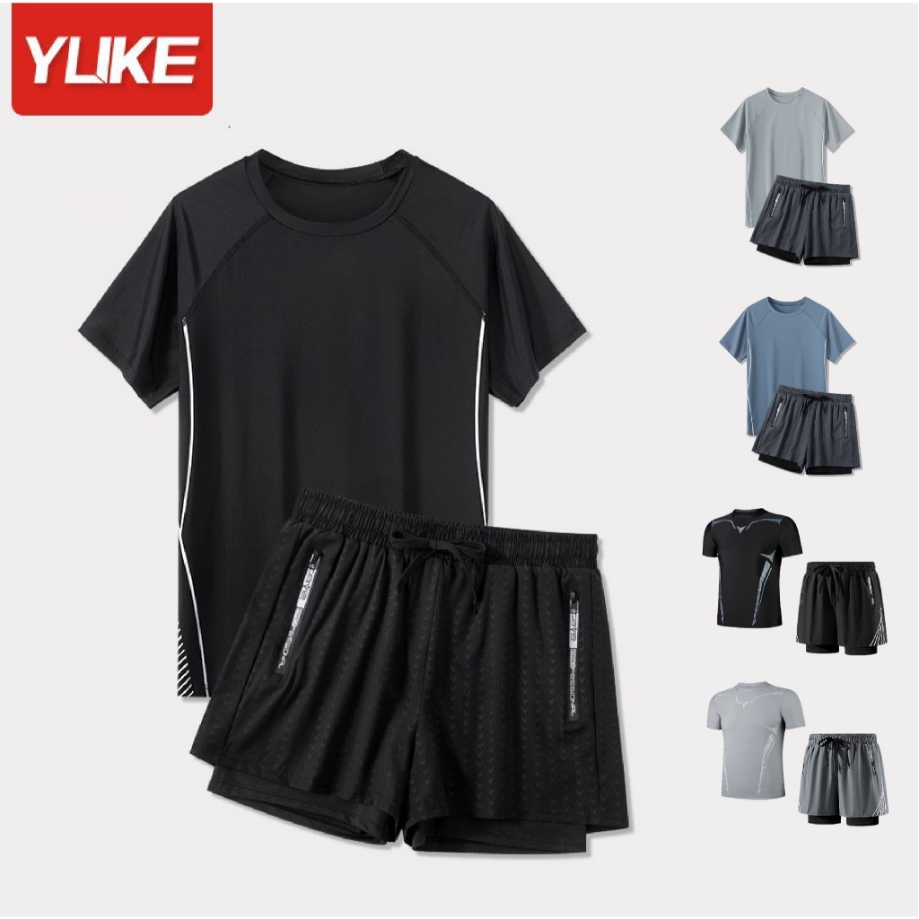 Đồ Bơi Nam YLIKE Cộc Tay Quần 2 Lớp Bộ Bơi Nam Đồ Bơi Cho Nam Quần Áo Bơi Nam Bộ Bơi Cho Nam