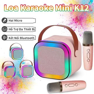 Bộ Loa Karaoke Bluetooth Mini K12 Với Bộ Khuếch Đại Âm Thanh 3D Stereo, Loa Mini Không Dây Cho Tiệc Tùng