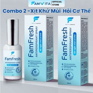 Xịt khử mùi hôi nách, chân FamFresh, khử mùi cơ thể nam nữ, không ố áo như lăn khử mùi - chai 30ml