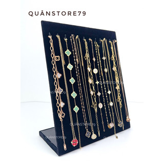 Giá treo dây chuyền đẹp nhung màu đen nhìu mẫu đẹp trang trí cho shop Quânstore79