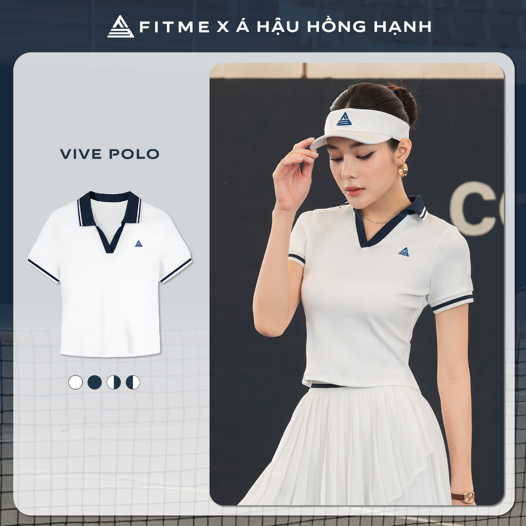 Áo polo tennis pickleball nữ Fitme VIVE ES chất liệu thoáng khí kháng khuẩn chống mùi APSP01 | BigBuy360 - bigbuy360.vn