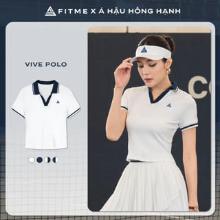Áo polo tennis pickleball nữ Fitme VIVE ES chất liệu thoáng khí kháng khuẩn chống mùi APSP01