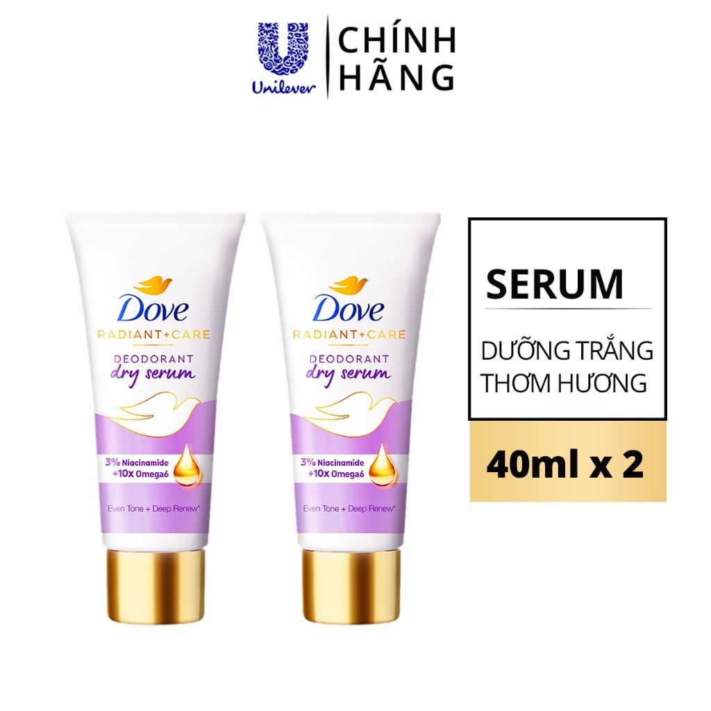 Combo 2 Kem Khử Mùi Dove Tinh Chất Serum Sáng Mịn 40ml/Tuýp (Vitamin E/ Vitamin B3) | BigBuy360 - bigbuy360.vn